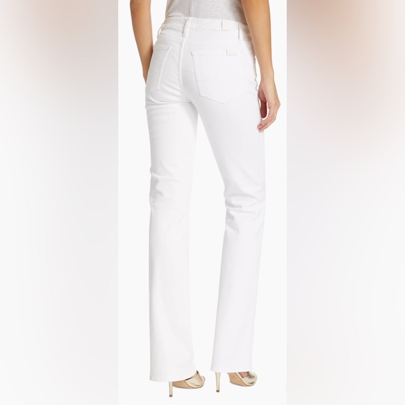 7 For All Mankind Kimmie Mid-Rise Stretch Boot-Cut Jeans In White Size 26 NTW - Picture 6 of 17